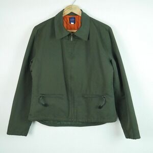 Vintage Gap Utility Jacket Green‎ Quilted Orange Lining Full Zip M Gorpcore Y2K